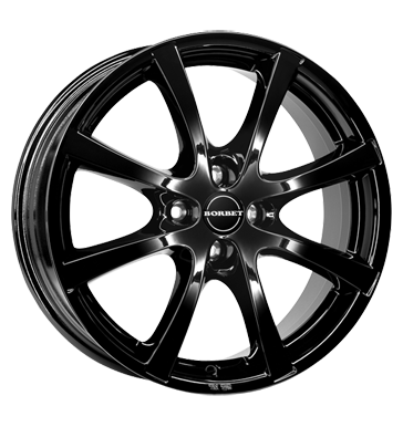 Borbet, LV4, 7x17 ET38 4x108 72,5, black glossy