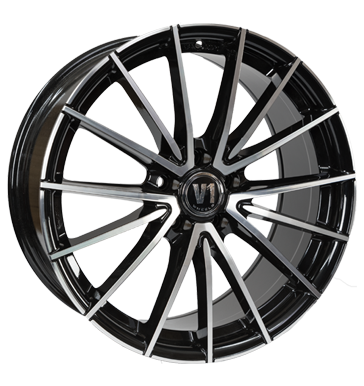 V1 Wheels, V2, 8x18 ET45 5x112 66,6, schwarz hochglanzpoliert