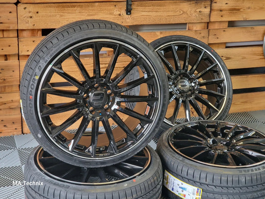 Sommerkomplettradsatz 225/35 R19 Wheelworld WH39 8,5x19 ET45 schwarz poliert