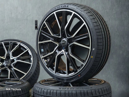 Sommer Kompletträder, 2DRV WH34, 19 Zoll 8,5Jx19 ET45 5x112 mit 245/45 R19 schwarz poliert