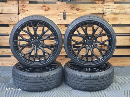 19 Zoll Sommerkomplettradsatz Wheelworld WH37 8,5x19 ET48 5x112 schwarz mit 225/35 R19