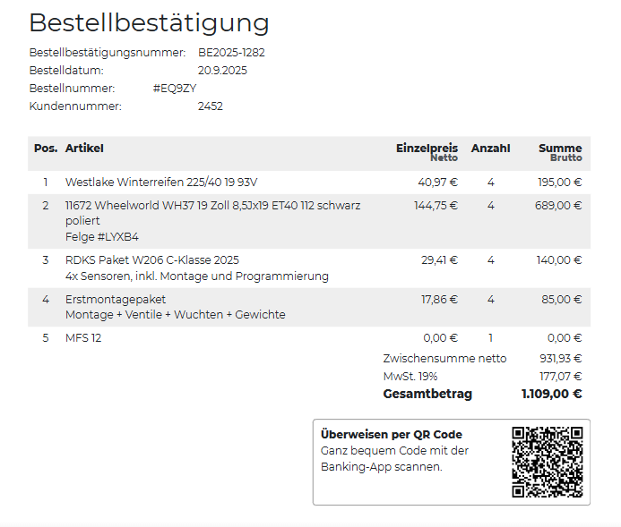 Bestellung Lukas Schnekenburger