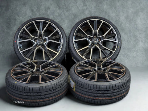 Sommer Kompletträder, 2DRV WH34, 19 Zoll 8,5Jx19 ET45 5x112 mit 245/45 R19 schwarz poliert