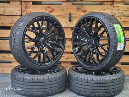 19 Zoll Sommerkomplettradsatz Wheelworld WH37 8,5x19 ET48 5x112 schwarz mit 225/35 R19