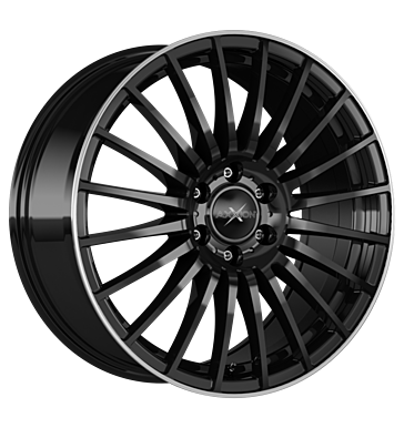 Axxion, AX5, 8x18 ET45 5x108 72,6, schwarz glanz m. hochgl. pol. Felgenbett