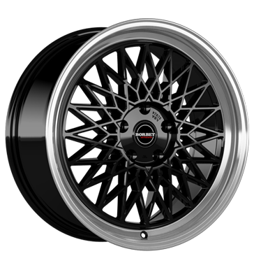 Borbet, B, 8,5x19 ET25 5x112 66,6, black rim polished