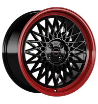 Borbet, B, 7x17 ET38 4x100 64, black rim red