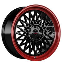 Borbet, B, 8x17 ET35 5x112 66,5, black rim red