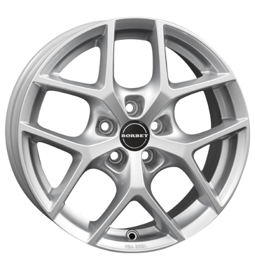Borbet, Y, 7,5x17 ET47 5x100 64, crystal silver