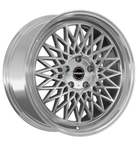 Borbet, B, 8x17 ET30 5x112 66,5, silver rim polished