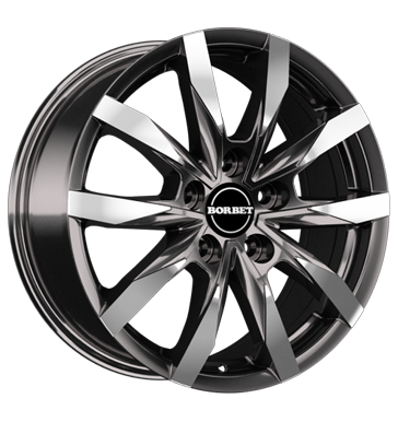 Borbet, CW5, 7,5x18 ET53 5x120 65,1, mistral anthracite glossy polished