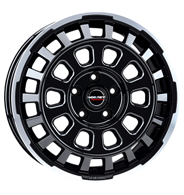 Borbet, CW7, 7,5x18 ET53 5x130 78,1, black rim polished glossy