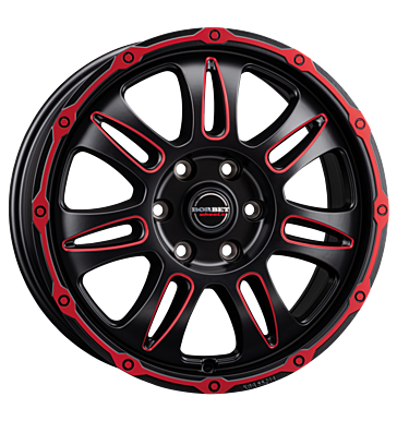Borbet, CW8, 8x18 ET45 6x120 74,6, red rim window polished matt