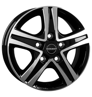 Borbet, CWD, 6x16 ET68 5x130 78,1, black glossy polished