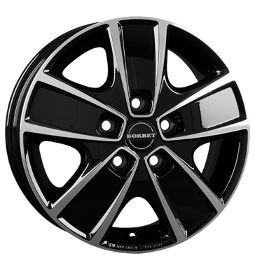 Borbet, CWG, 6x16 ET68 5x130 78,1, black polished