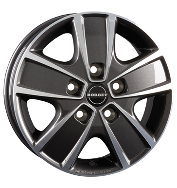Borbet, CWG, 6x16 ET68 5x118 71,1, mistral anthracite polished glossy