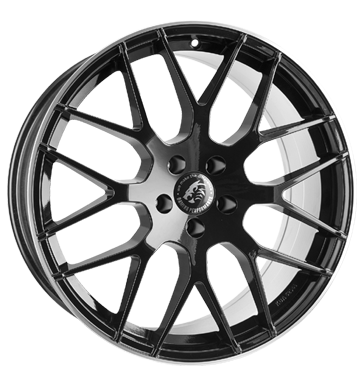 Damina Performance, DM01, 9x20 ET22 5x112 66,6, black polished lip