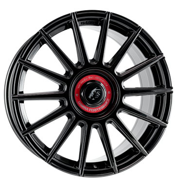 Damina Performance, DM09, 8,5x19 ET45 5x112 72,6, black painted red Inlay