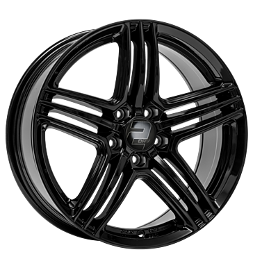 2DRV, WH12, 8x18 ET45 5x112 66,6, schwarz glänzend lackiert