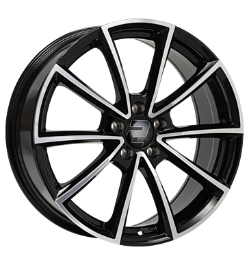 2DRV, WH28, 7,5x17 ET45 5x114,3 72,6, schwarz hochglanz poliert