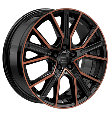 2DRV, WH34, 9x21 ET30 5x112 66,6, Schwarz Kupfer hochglanzpoliert