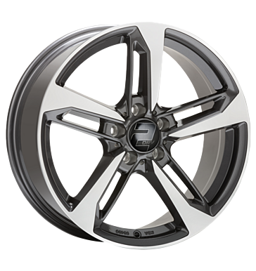 2DRV, WH36, 8x18 ET48 5x112 66,6, dark gunmetal hochglanzpoliert