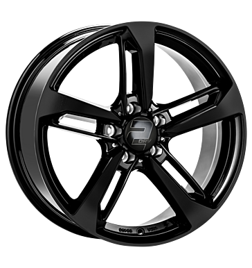 2DRV, WH36, 8x18 ET40 5x112 66,6, schwarz glänzend lackiert