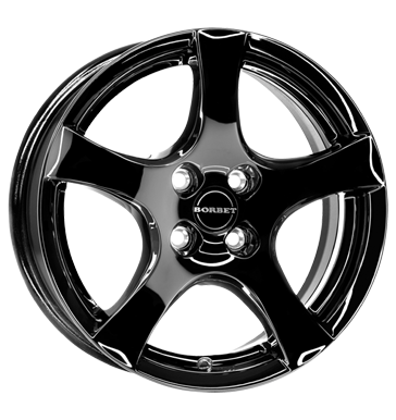 Borbet, F, 6x15 ET35 4x100 64, black glossy