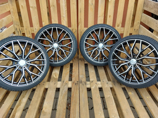 19 Zoll Sommerkompletträder Wheelworld WH37 8,5x19 ET48 schwarz poliert