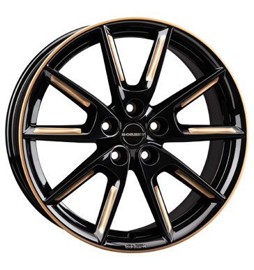 Borbet, LX18, 8x18 ET44 5x112 57,1, black glossy gold spoke rim