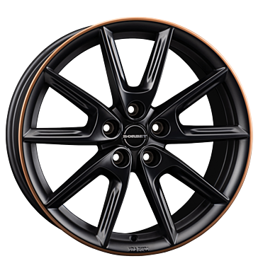 Borbet, LX18, 8x18 ET40 5x112 66,6, black matt rim copper