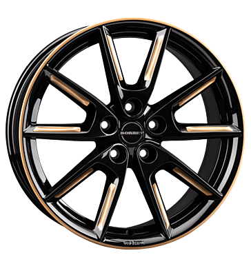 Borbet, LX19, 8x19 ET40 5x112 66,5, black glossy gold spoke rim