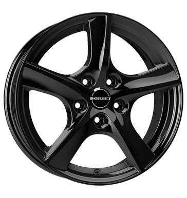 Borbet, TL, 5,5x15 ET38 5x100 57,1, black glossy