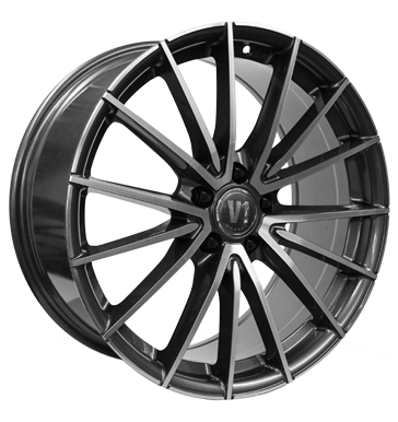 V1 Wheels, V2, 8x18 ET35 5x112 66,6, daytona grau hochglanzpoliert