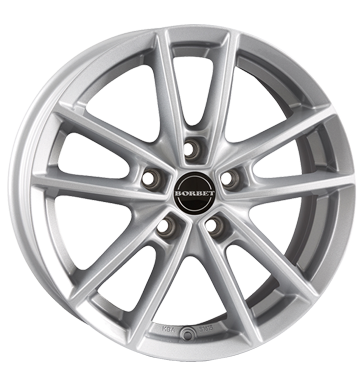 Borbet, W, 6x15 ET45 5x100 64,1, crystal silver