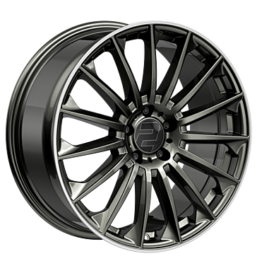 2DRV, WH39, 10,5x22 ET35 5x114,3 72,6, dark gunmetal lakiert hochgl. Felgenbett