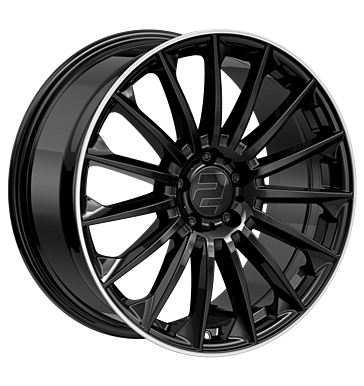 2DRV, WH39, 8,5x19 ET35 5x112 66,6, schwarz glänzend lackiert hochgl. Felgenbett