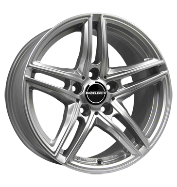 Borbet, XR, 7,5x17 ET30 5x112 66,5, brillant silver