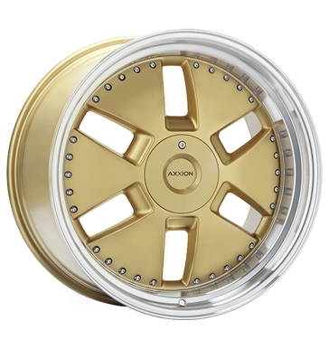 Axxion, Y1, 9x20 ET40 5x112 66,6, gold glänzend lackiert m. hochgl. pol. Felgenbett
